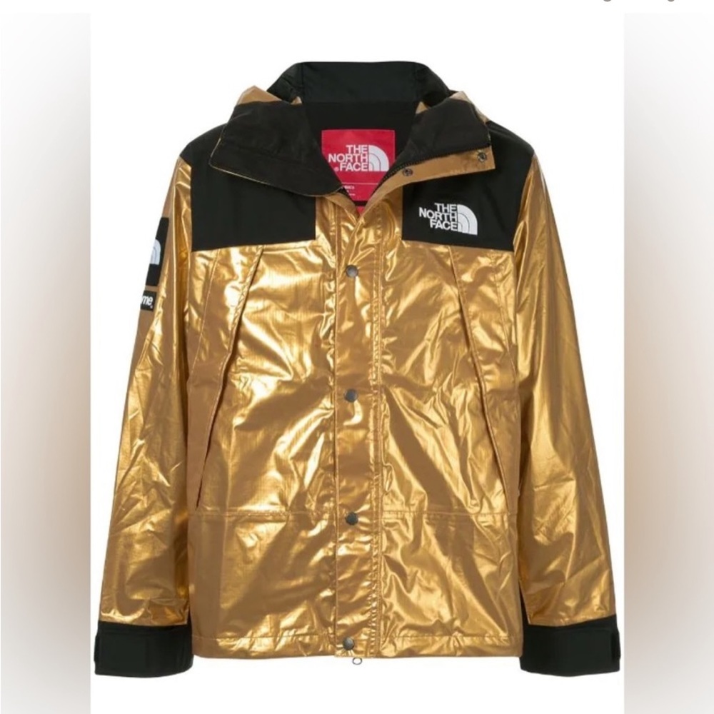 SUPREME x THE NORTH FACE Gold Metallic Mountain Parka Size Medium NWT